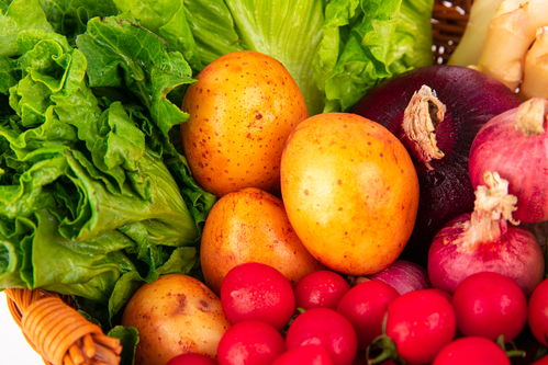 柳条篮果蔬组合食材食品蔬菜摄影图 st摄影